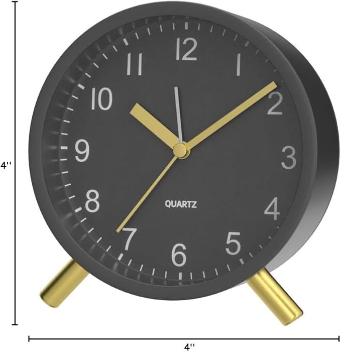 Analog Alarm Clock, 4 inch Super Silent Non Ticking Small Clock - Image 8