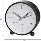 Analog Alarm Clock, 4 inch Super Silent Non Ticking Small Clock - Image 8