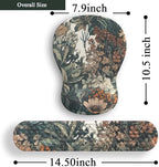 Boho Aesthetic Mouse Pad with Wrist Rest Keyboardpad Vintage Wildflowers Wrist Rest for Computer Keyboard Wrist Rest, Non-Slip Base Home/Office for Computer Keyboard, Made Easy Typing & Relieve