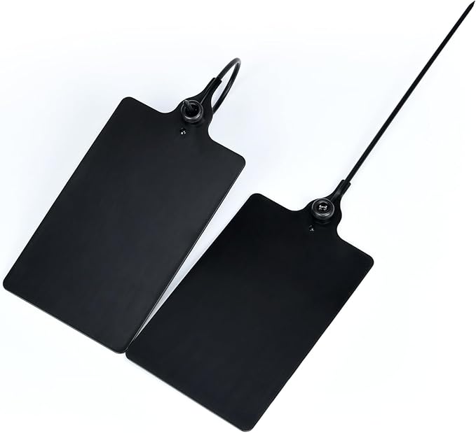 100 Black Plastic Tags Shipping Tags Water Proof Tags by LeadSeals