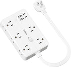 Surge Protector Power Strip 1 FT Flat Extension Cord ，10 AC Outlets & 4 USB by Unknown