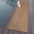 rugshop modern grid indoor outdoor runner rug sand/natural on a desk or shelf