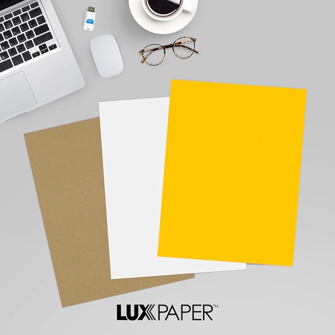 LUXPaper 8.5" x 11" Paper | Letter Size | Sunflower Yellow | 80lb. Text | 500 - Image 9