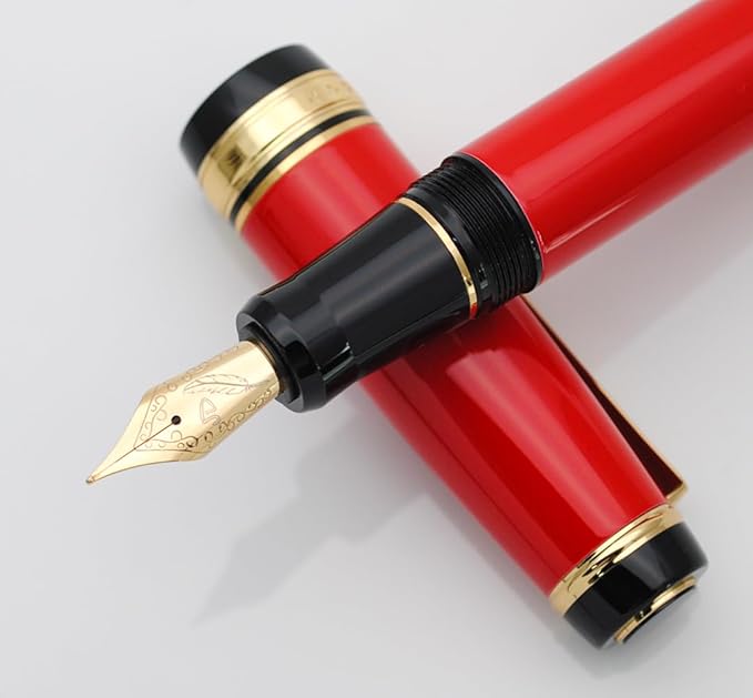 xixixiaozhu Metal Big Fountain Pen Set Medium Nib 0.7mm, Includes Ink Refill - Image 3