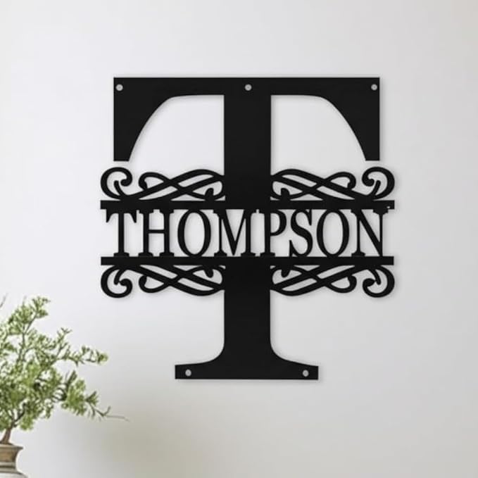 Custom Metal Signs | Personalized Monogram Name Sign | Outdoor Wall Art by AVAGift
