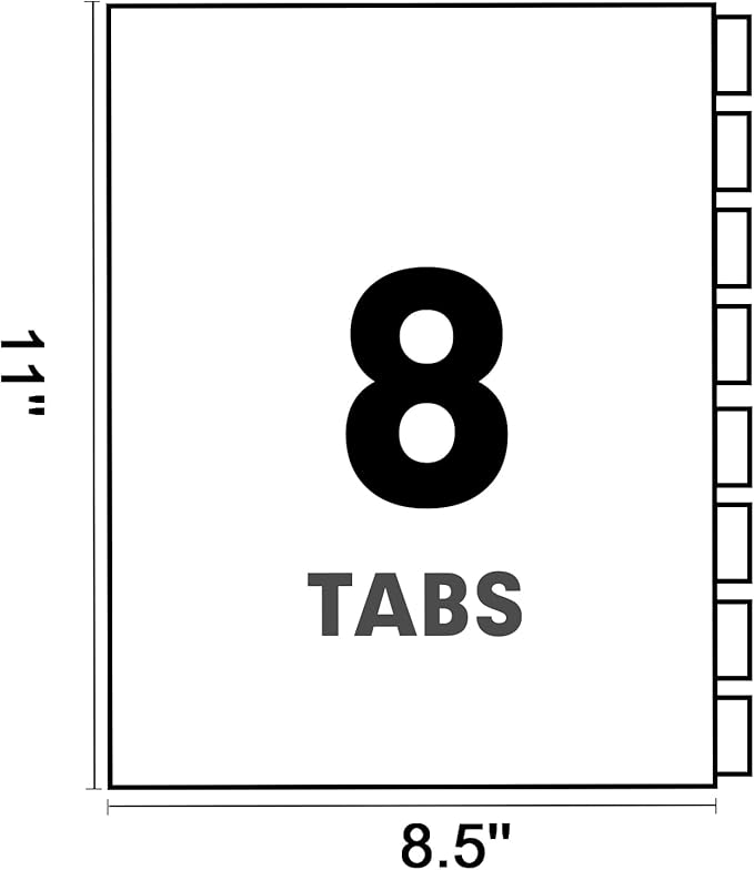 Binder Divider, PANDRI 120 Pack Binder Index Dividers - Image 2
