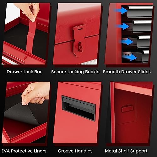 dreamade 5-drawer tool chest combo, rolling tool cabinet on a desk or shelf