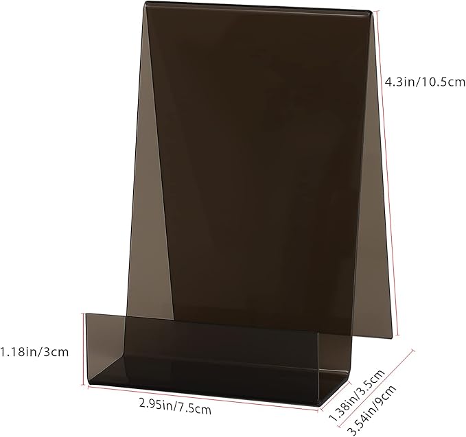 ZOEY Acrylic Book Stand with Ledge Black Display Easels Plate - Image 2