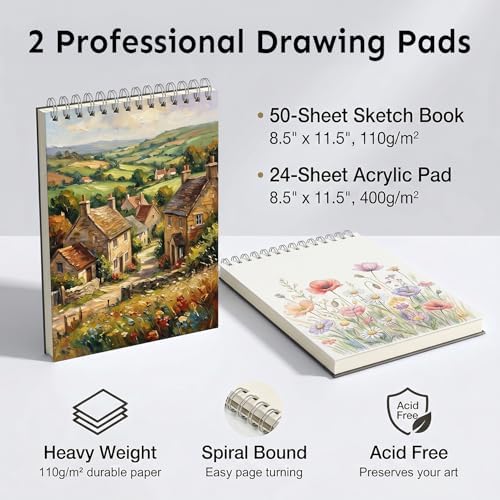 tmol 85 piece deluxe wooden art supplies, art, side view