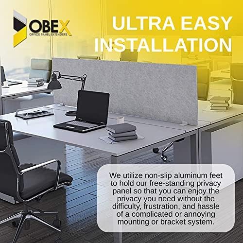 OBEX Free Standing Desk PET Privacy Screen, Table Top Home & Office Furniture - Image 5