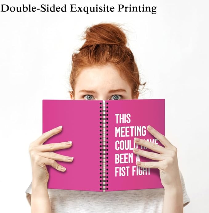 XQLZY This Meeting Could Have Been A Fist Fight Rose Red Spiral Notebook - Image 3