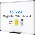 VIZ-PRO Magnetic Whiteboard/Dry Erase Board, 36 X 24 Inches, Includes 1 Eraser by VIZ-PRO