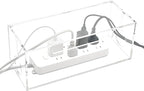Cable Management Box, 2 Open Slots Cords Hider Box, Under Desk Power Strip by DELIPPLY