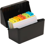 H4D 3x5 Index Card Holder with 100 Heavyweight Ruled Index Cards and 25 Plastic by H4D