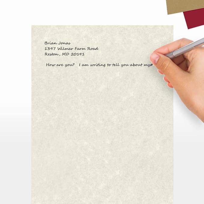 LUXPaper 8.5" x 11" Paper | Letter Size | Cream Parchment | 60lb. Text | 250 Qty - Image 5