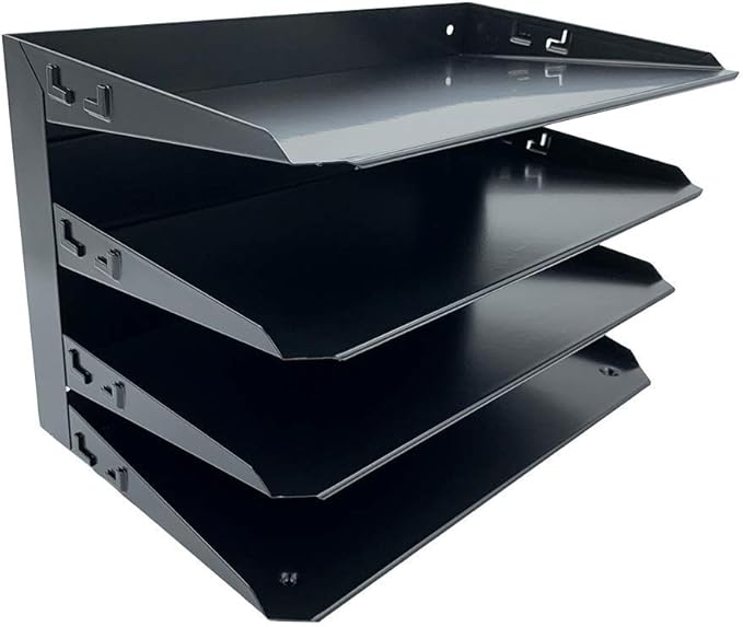 Huron Desktop Horizontal 4-Slot Legal File Binder Organizer Storage Letter Tray - Image 3