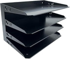 Huron Desktop Horizontal 4-Slot Legal File Binder Organizer Storage Letter Tray - Image 3