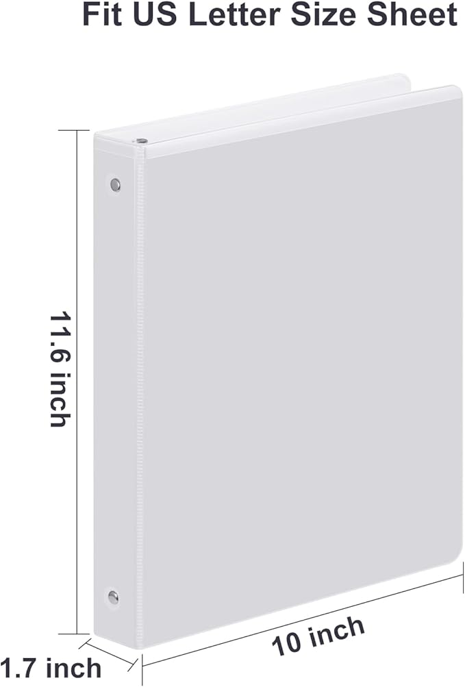 3 Ring Binder 1 Inch, ViVin Sturdy 1"-Round Ring Binder - Image 2