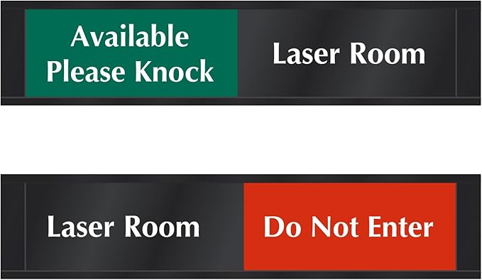 SmartSign Laser Room Available/Do Not Enter Please Knock Slider Sign, 2.25" x by SmartSign