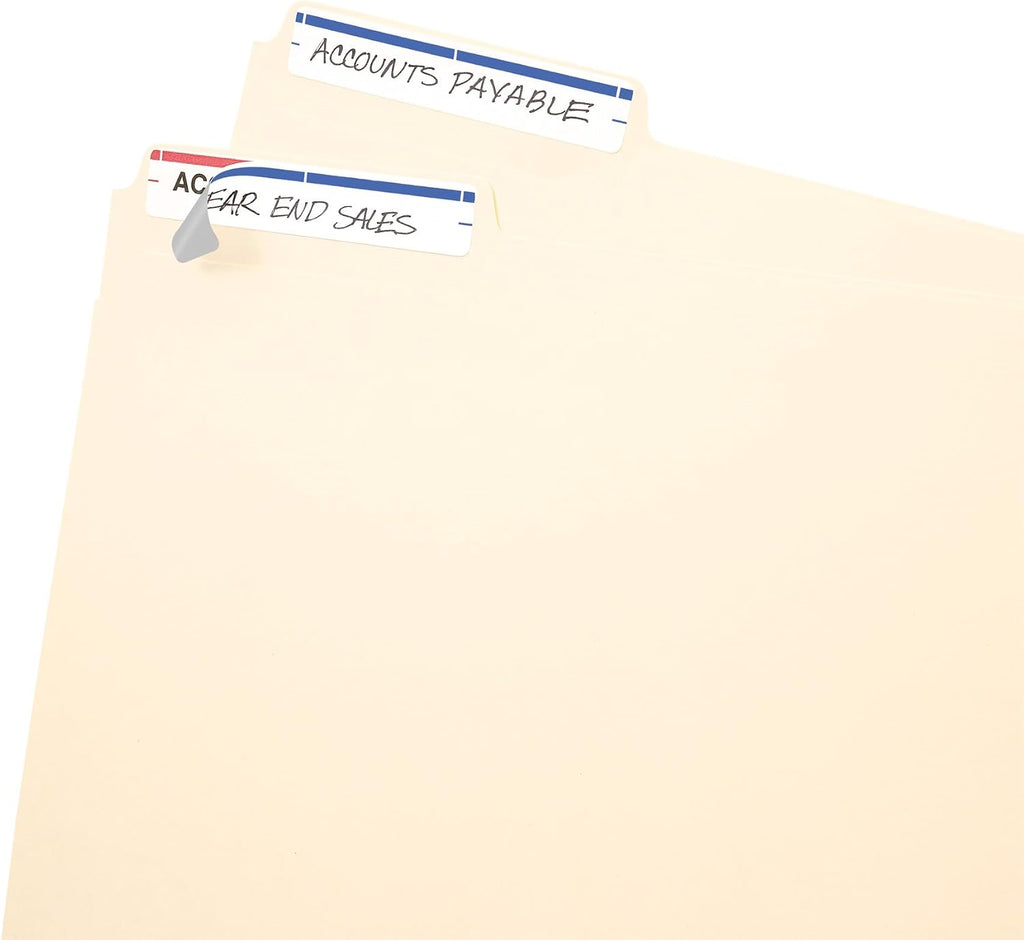 Avery File Folder Labels on 4" x 6" Sheet, Easy Peel, White/Blue, Print & Handwrite, 2/3" x 3-7/16", 252 Labels (5200)