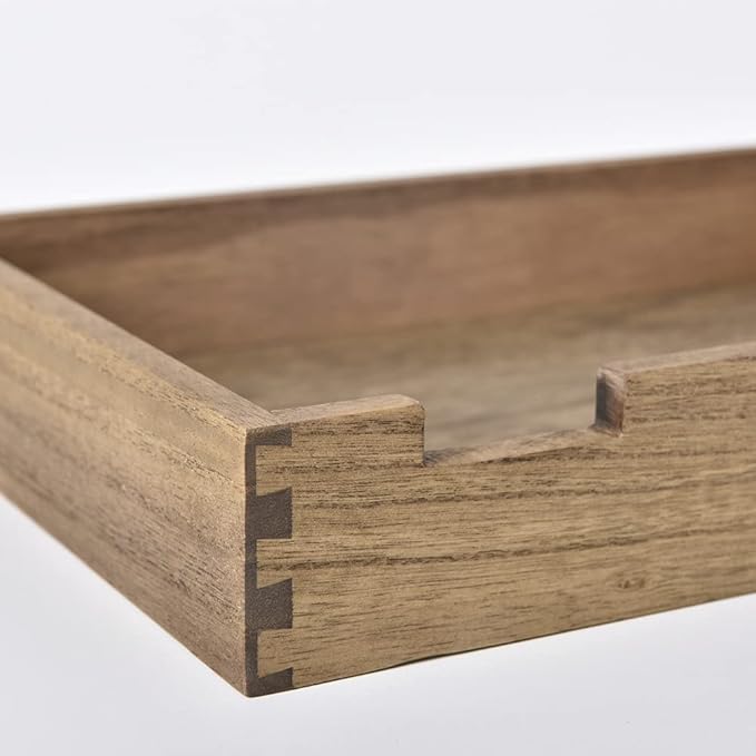 KIRIGEN Wooden Stackable Office Letter Organizer Desk Tray Pack of 2 - Image 7