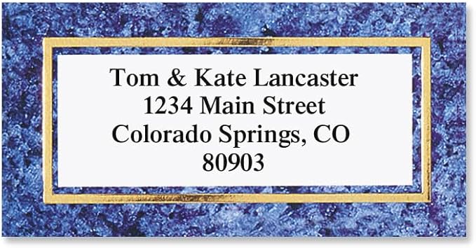 Granite & Gold Foil Border Return Address Labels by ColorfulImages