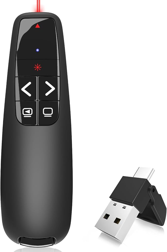 Wireless Presentation Clicker PowerPoint Presenter Remote : USB Type C Clicker by VILNIU%C2%AEPresentationClicker