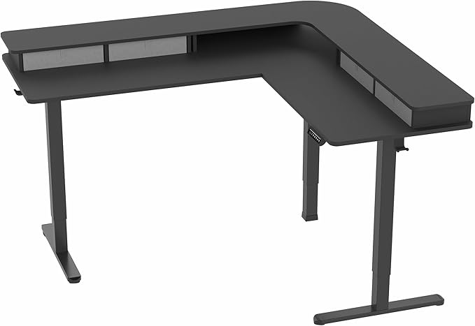 VIVO Electric 2-Tier Corner L-Shaped 63 x 55 inch Standing Desk, Height - Image 9