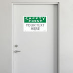 Custom OSHA Style Safety First Sign 12" x 18" Adhesive Vinyl Sign, Customizable - Image 3