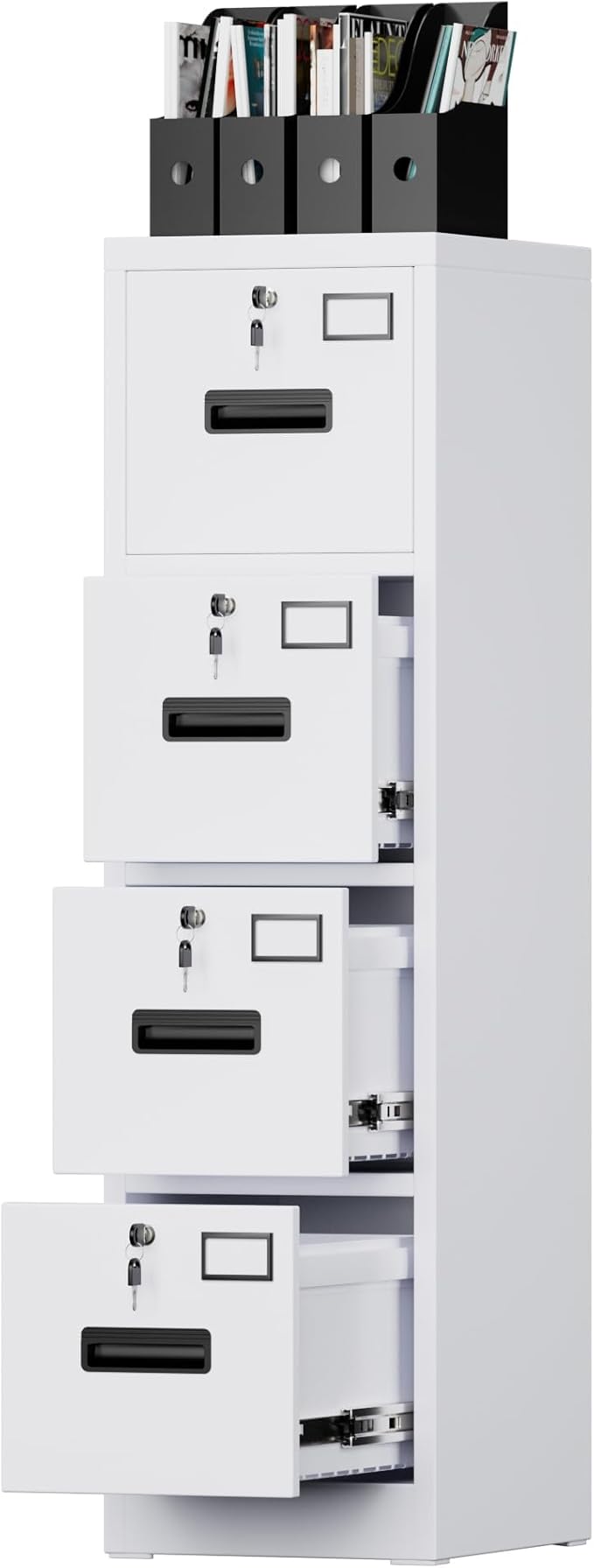 SUXXAN 4 Drawer File Cabinet, Metal Vertical File Storage Cabinet by SUXXANFurniture