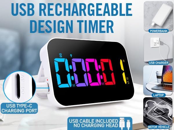 Kitchen Timer （1.5" Number） 10 RGB Color Changing Digital Magnetic Timer - Image 5