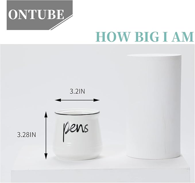 ONTUBE Porcelain Pens Holder Stand, Ceramic Pencils Holder - Image 4