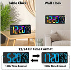 18" large rgb digital wall clock 11 color on a desk or shelf