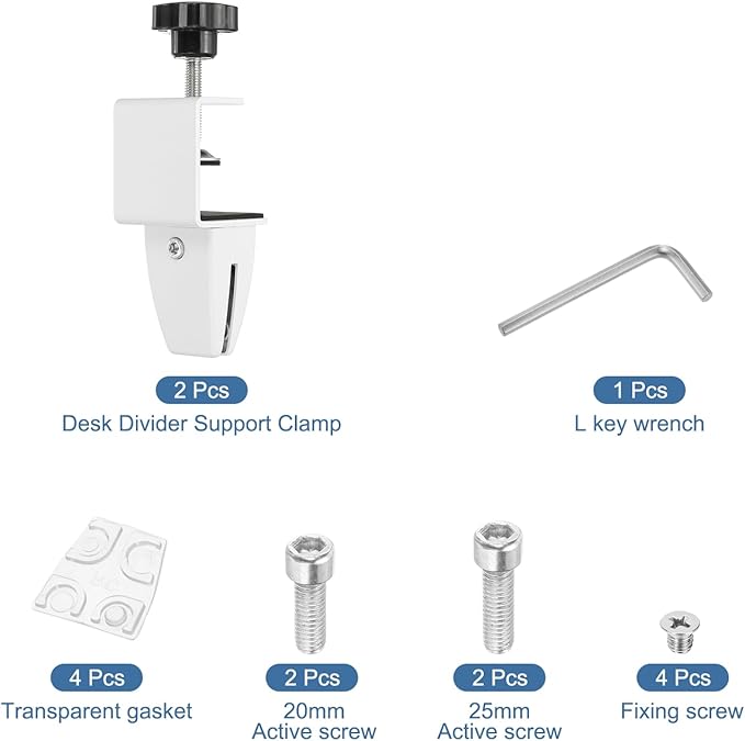 PATIKIL 2 Pcs 1/8" to 1/2" Adjustable Desk Divider Partition Clips, Aluminum - Image 3