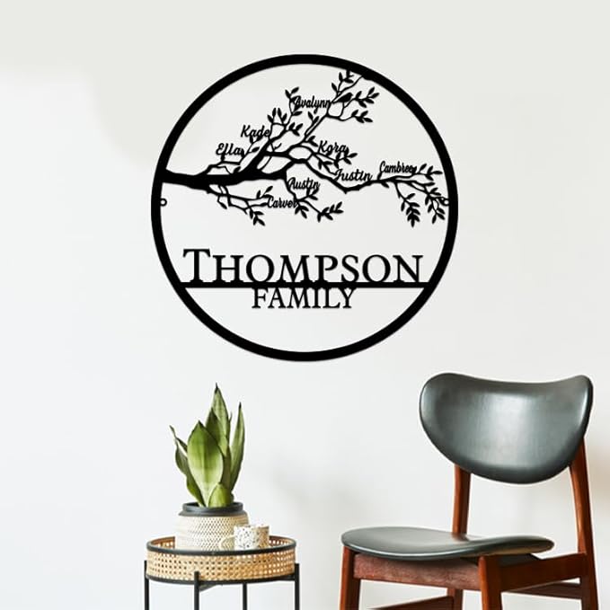 Custom Metal Signs | Personalized Monogram Name Sign | Outdoor Wall Art by AVAGift