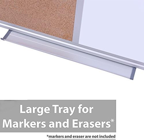 Magnetic White Board and Cork Board Combo for Wall, 36 x 24 Inch