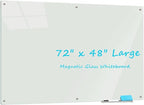 Glass Whiteboard 6' x 4', Magnetic Glass Dry Erase Board Frameless Wall Mounting by ATROSONIK
