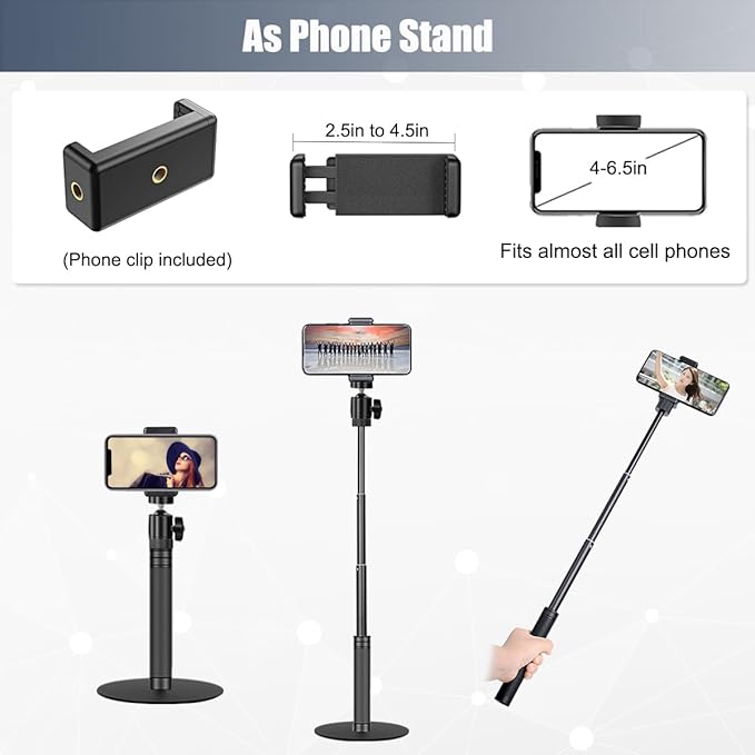 JCWINY Webcam Stand, 28 Inch Web Cam Stand - Image 6