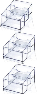 Meschett 3 Pack Clear Acrylic Business Card Holder, 3 Tier Premium Acrylic by MESCHETT