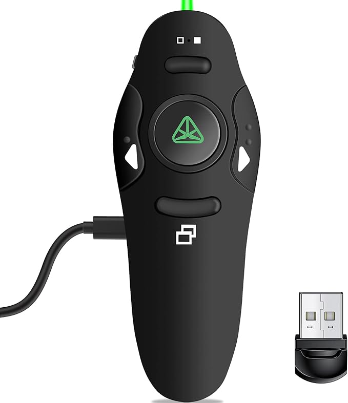 Rechargeable Presentation Clicker Wireless Presenter Remote USB Control by NinjaABXY