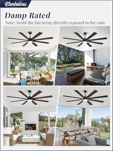 fanbulous 72 inch ceiling fans with lights dc, front angle view