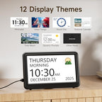 raynic date clock, digital clock with 12 themes, close-up detail