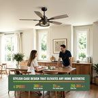 52 inch ceiling fan with light and remote, close-up detail