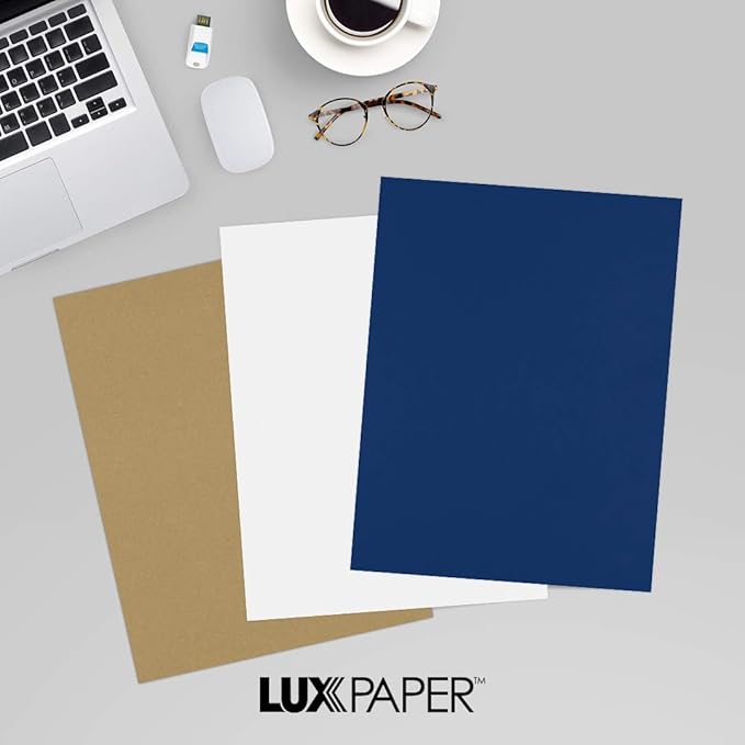 LUXPaper 8.5" x 11" Paper | Letter Size | Navy Blue | 80lb. Text | 50 Qty - Image 9