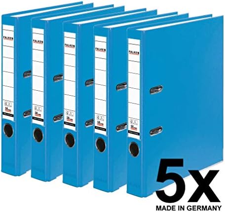 Falken Coloured Polypropylene Plastic Binder, Pack of 3 or 5 5er Pack Schmal Aqua