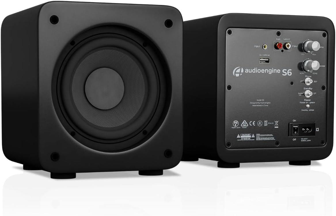 Audioengine S6 Mini Subwoofer – Compact 210W Powered Bass Speaker