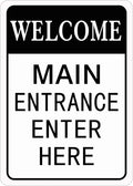 HBXNZ Main Entrance Enter Here Sign Security Street Road Metal Tin Sign Wall by HBXNZ