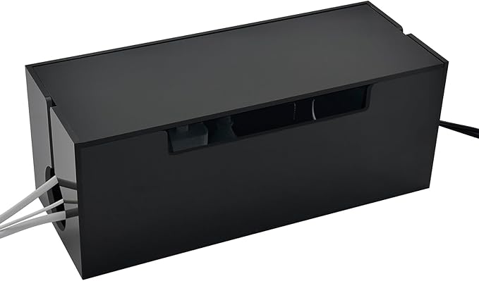 Cable Management Box, 2 Open Slots Cords Hider Box, Under Desk Power Strip - Image 2