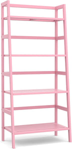 Homykic Bamboo Ladder Bookshelf, 4-Tier Ladder Shelf Open Book Shelf - Image 8