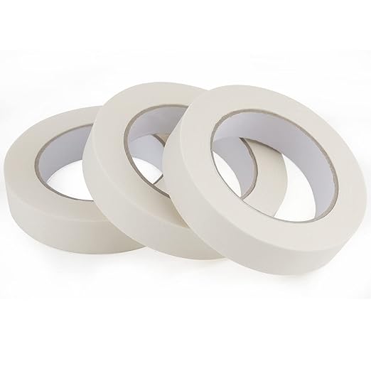 Lichamp Masking Tape 1 inch, 3 Pack General Purpose Beige White Masking Tape by Lichamp